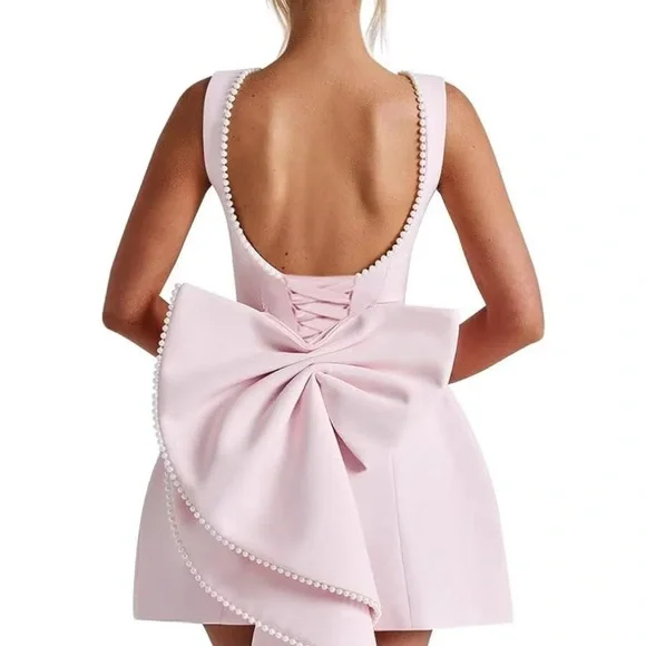 Blue A-Line Sleeveless Mini Dress for Weddings - Picture 2 of 4